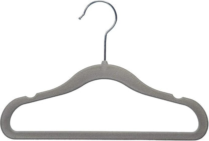 Childrens Velvet Hangers - 10 Gray Velvet Hangers (for use with Child Garment Rack)