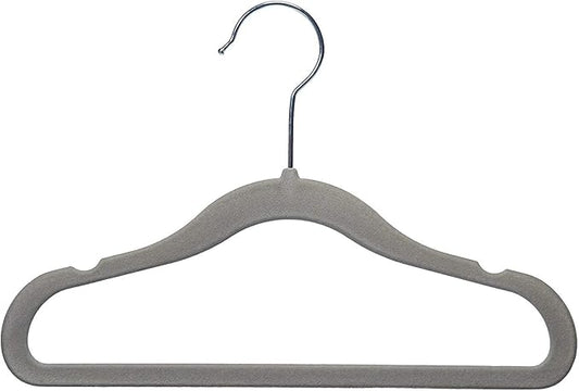 Childrens Velvet Hangers - 10 Gray Velvet Hangers (for use with Child Garment Rack)