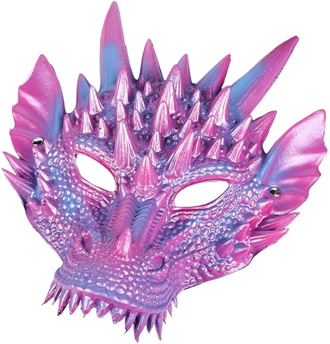 Eforcase Halloween Dragon Head Mask - 3D Dragon Mask Halloween Masquerade Cosplay Costume Half Face Masks for Adults