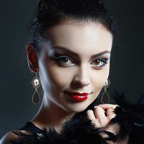 1920S Accessories for Women Pearl Necklace Plume Headband Long Gloves Multi-Layer Rhinestones Pearl Bracelet Earrings