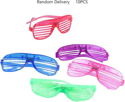 10Pcs/pack LED Shutter Glasses LED Glowing Sunglasses For Adults Teens Kids Party Birthday Decoration