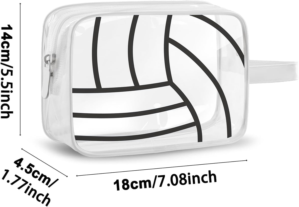 16PCS Volleyball Cosmetic Bag - Waterproof Volleyball Clear PVC Travel Bag,Volleyball Gift Accessories Bags Goodie Snack Makeup Bag,Toiletry Zipper Pouch Organizer,Softball Team Gifts for Team Player