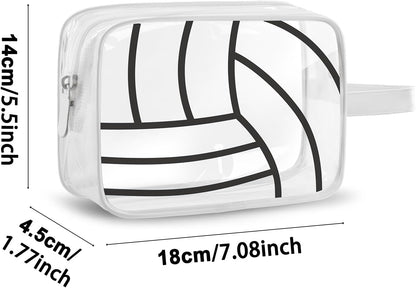 16PCS Volleyball Cosmetic Bag - Waterproof Volleyball Clear PVC Travel Bag,Volleyball Gift Accessories Bags Goodie Snack Makeup Bag,Toiletry Zipper Pouch Organizer,Softball Team Gifts for Team Player