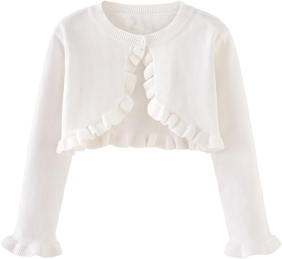 Toddler Girls Cardigan Sweater Bolero Shrug Baby Kids Long Sleeve Cropped Dress Up Button Closure Jacket Tops