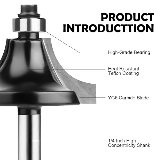 Router Bits 1/4 Inch Shank 15 Pieces, Tungsten Carbide 1/4" Router Bit Set, for Professional and Beginners Carpenter