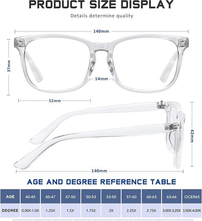 Reading Glasses for Women Men - Anti Glare Blue Light Blocking Glasses,Sturdy Eyeglasses