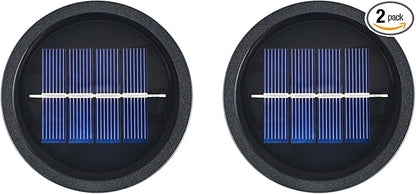 Solar Lanterns Replacement Top Pack of 2, Waterproof Round Solar Lights Replacement Part for Outdoor Hanging Lanterns Garden Patio Yard Deck Camping DIY Table Lights, Black