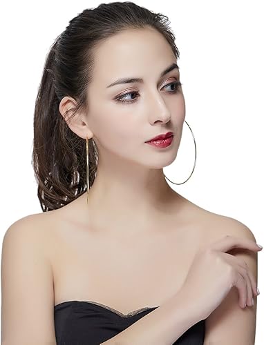Hypoallergenic Extra Large Basketball Hoop Earrings for Women Men - Big Thin Hoop Earrings