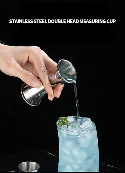 Double Jigger 0.5  1 oz 304 Stainless Steel with Recipe 15ml  30ml Measuring Cup Measure Liquor Quickly Accurately Cocktail Jigger Round Edge and Thin Waist for Comfort Holding