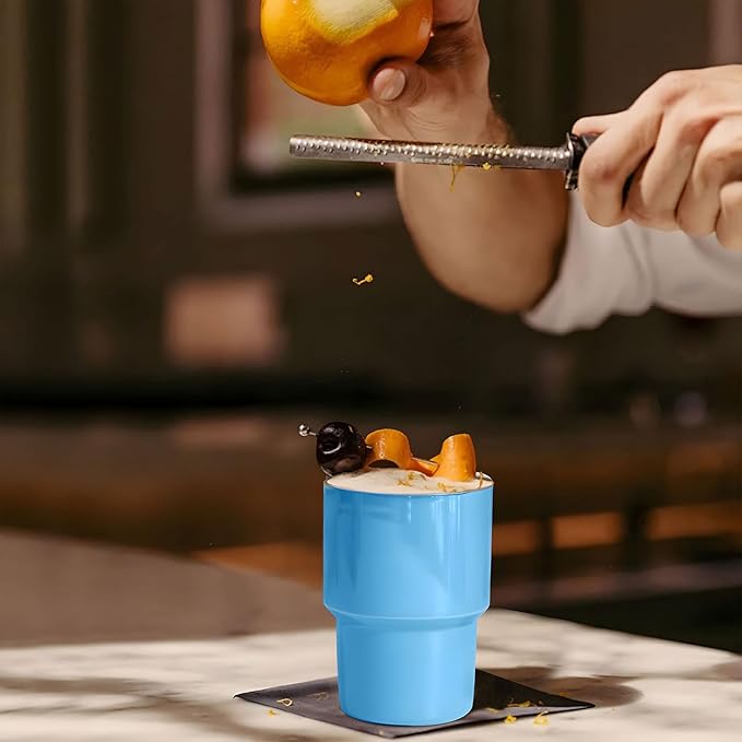 Mini Tumbler Shot Glass with Straw and Lid, 7oz Cute Insulated Shot Cups Stainless Steel for Espresso Coffee Spirits, Wedding, Party,Camping,Outdoor,Carnival,Oktoberfest Water Beer Cups (sky blue)