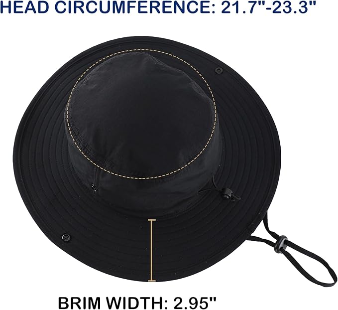 Connectyle Sun Hat for Men and Women Outdoor with UV Protection Safari Hat for Fishing, Hiking, Gardening, Breathable Cowboy Hat UPF50
