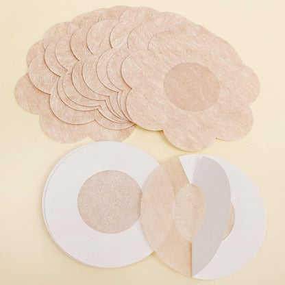 Women Satin Cloth Nipple Cover Pads Sexy Breast Adhesive Invisible Top Tape Anti-Bump Disposable Breast Paste( 10 PC )