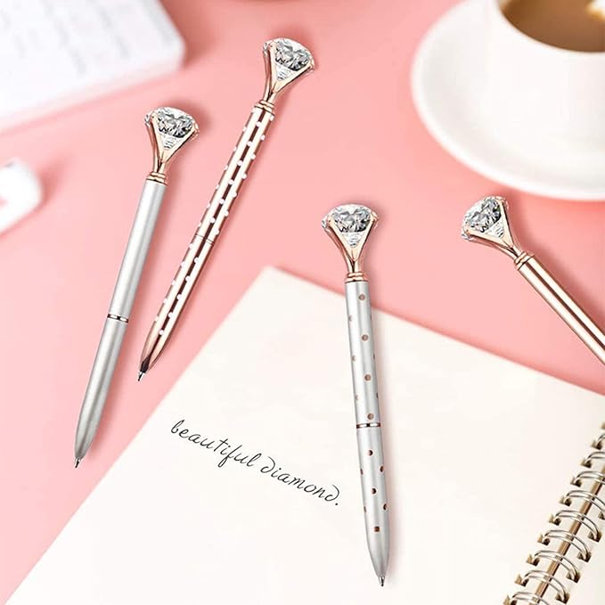 Diamond Gel Pen Korean Students Beautiful Stationery Pen Black Refills Children Student Gift Stationery Ballpoint Pens for Women for Note Taking Refillable Crystal Pen Diamond Pen with Crystal