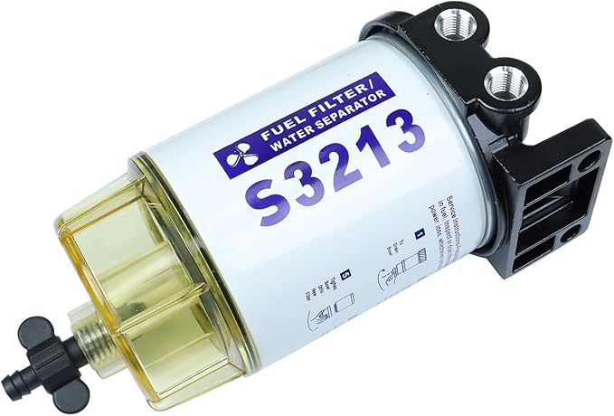Fuel Filter Water Separator Compatible with Mercury Marine Outboard Motor with 38" Barb x 14" NPT Fittings Replaces 35-60494-1, S3213, 18-7932-1, S3213, S3214,35-809097