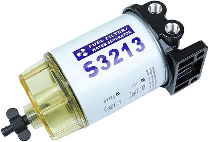 Fuel Filter Water Separator Compatible with Mercury Marine Outboard Motor with 38" Barb x 14" NPT Fittings Replaces 35-60494-1, S3213, 18-7932-1, S3213, S3214,35-809097