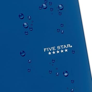 Five Star Spiral Notebook  Study App, 5 Subject, College Ruled Paper, Fights Ink Bleed, Water Resistant Cover, 8-12" x 11", 200 Sheets, Blue (73635)