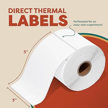 Aegis Adhesives - 3" X 5" Direct Thermal Shipping Labels Compatible with Rollo, Zebra, and Other Desktop Label Printers (10 Rolls, 300Roll)