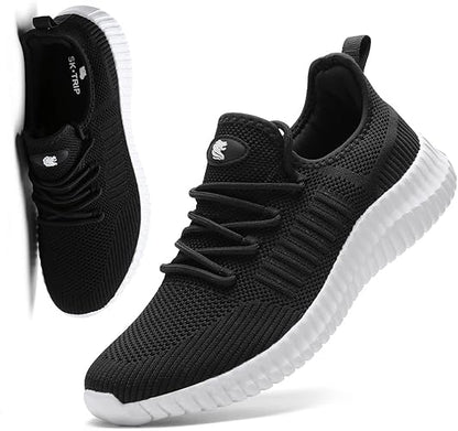 SK·TRIP Women's Walking Shoes Lightweight Breathable Flying Woven Mesh Upper Casual Jogging Shoes Ladies Tennis Shoes Workout Footwear Non-Slip Gym Sneakers for Women