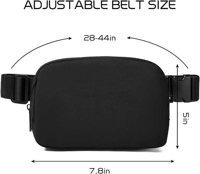 Belt Bag for Women Fanny Pack Crossbody Bags for Women Fashion Waist Packs with Adjustable Strap Gifts for Teenage Girls Women Men (Black)