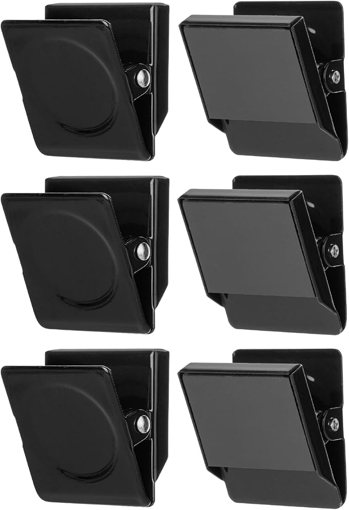 Mr. Pen- Magnetic Clips, 6 Pack, 1.2", Black Magnetic Metal Clips
