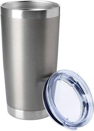 HASLE OUTFITTERS 20oz Tumblers Bulk Stainless Steel Cup with Lid Double Wall Vacuum Insulated Coffee Mug for Cold  Hot Drinks 1 Pack, Grey