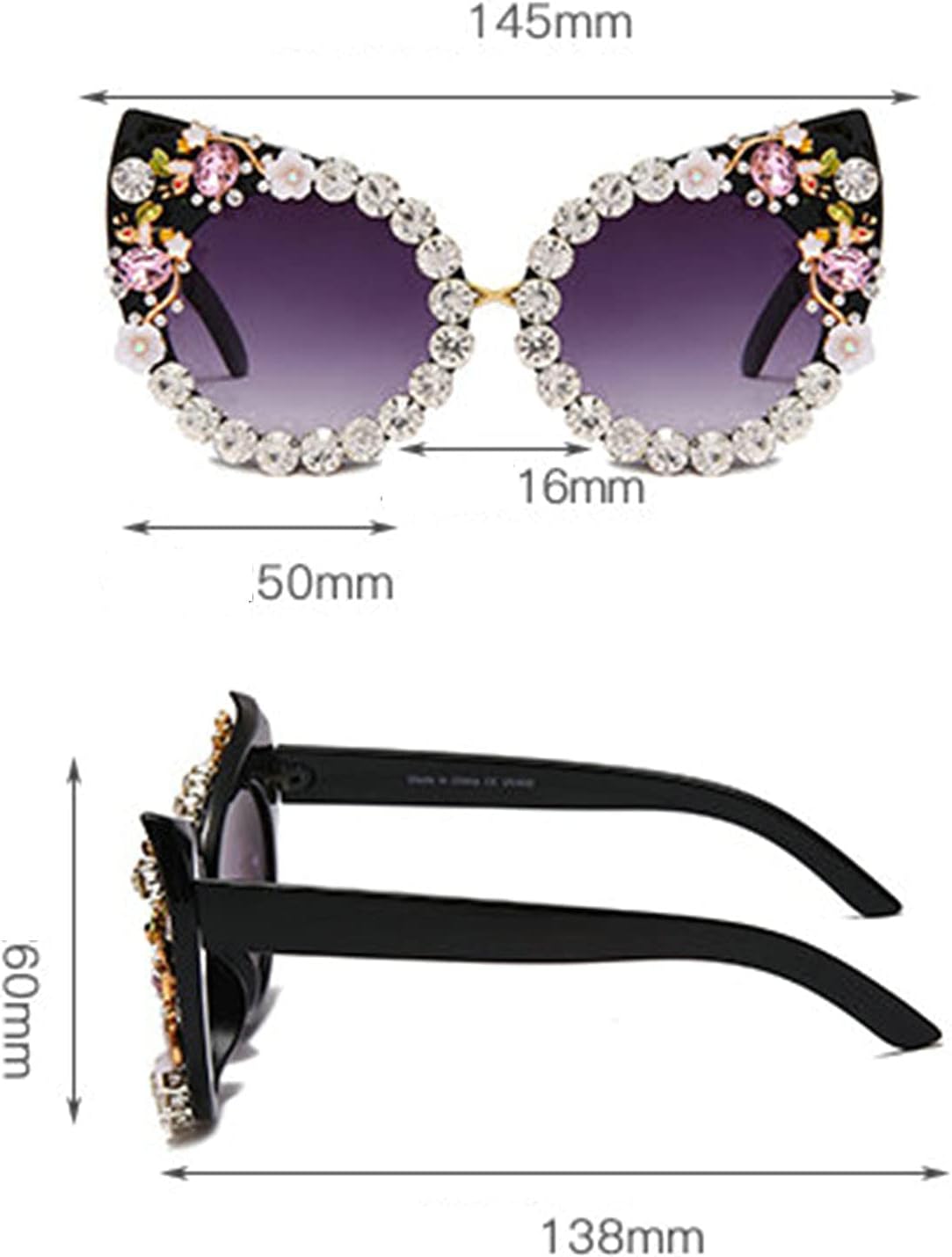 willochra Cat Eye Diamond Sunglasses Women cute Colorful Rhinestones Sunglasses Retro Party Eyewear Shades