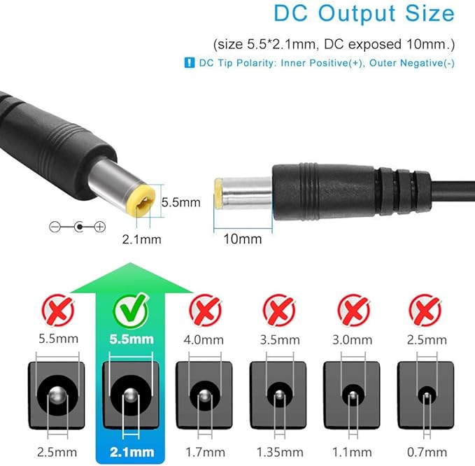 12V 5A Power Supply, AC 120V to DC12V 5.5x2.1mm Jack Converter, 12 Volt LED Driver 60W Adapter Transformer for Strip Lights, Surveillance Cameras, External HDD, Monitor, CCTV (Pack of 1)