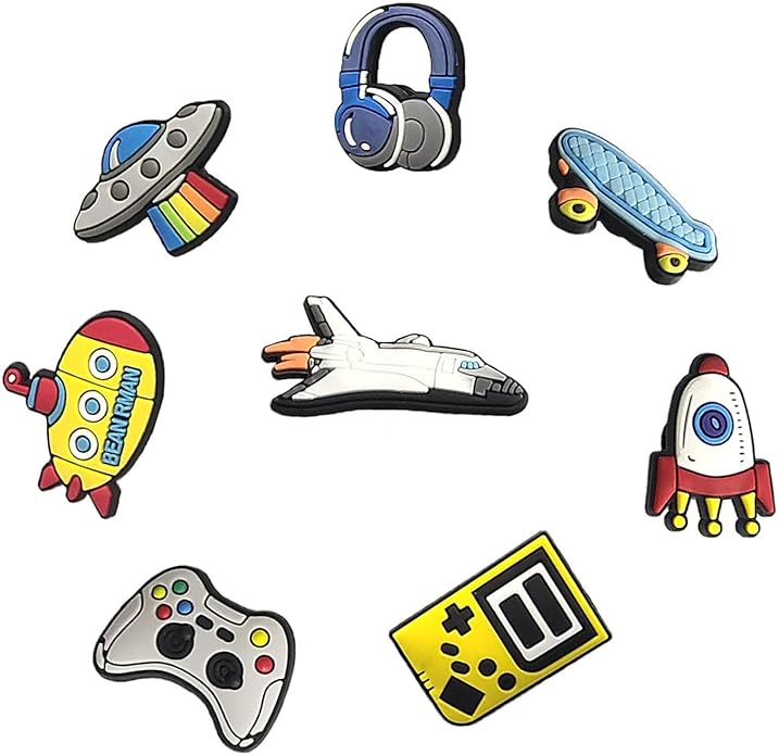 UNISKY 35,50,100Pcs Random Shoe Charms for Boys Cartoon PVC Shoe Accessories, Different Shapes of Shoe Decorations and Bracelets Wristbands Party Gifts