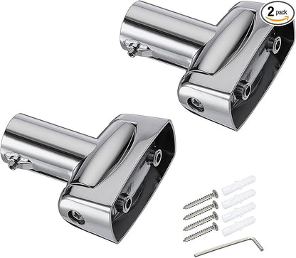 Kokone Shower Curtain Rod Bracket Set of 2 Adjustable 180° Rotation Bracket for Curved Shower Curtains Rod Sturdy Zinc Alloy Wall Mounted Shower Curtain Rod Holder for Bathroom,Wardrobe,Kitchen,Silver