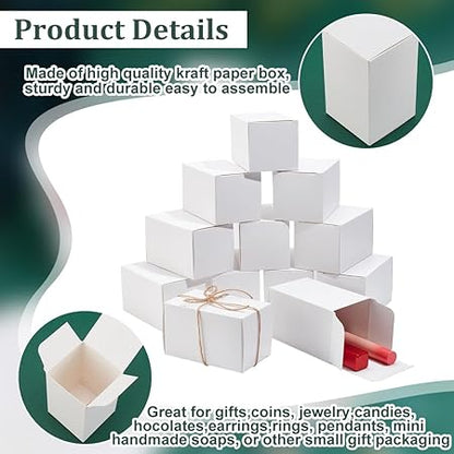 PH PandaHall 30pcs White Gift Box Cardboard Box with Lid 4x2.4x2.4 Inch Paper Favor Box Wedding Gift Boxes Small Boxes Bridesmaid Box Craft Box for Valentine Wedding Birthday Party Gift Packaging