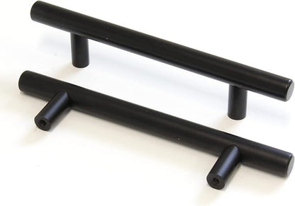 RCH Hardware HD-SS002-96 Solid Stainless Steel Modern Cabinet Drawer Handle Pull, 3 34 Inch, Matte Black (2 Pack)
