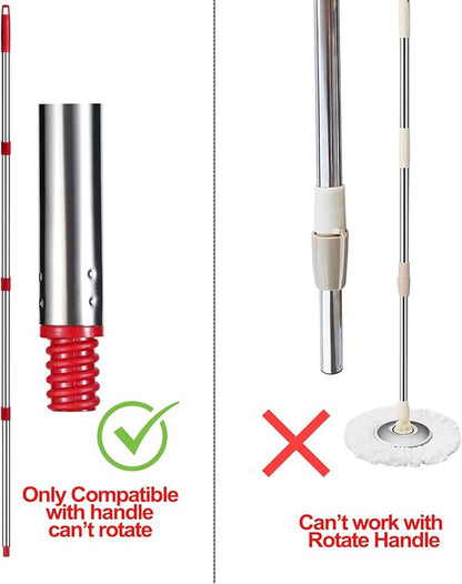 Spin Mop Replacement Handle - 4 Section Mop or Broom HandleStick Compatible with O Cedar Spin Mop Refills and Brooms, 30" to 59", American Threaded Joint End (Mop Head Not Included)
