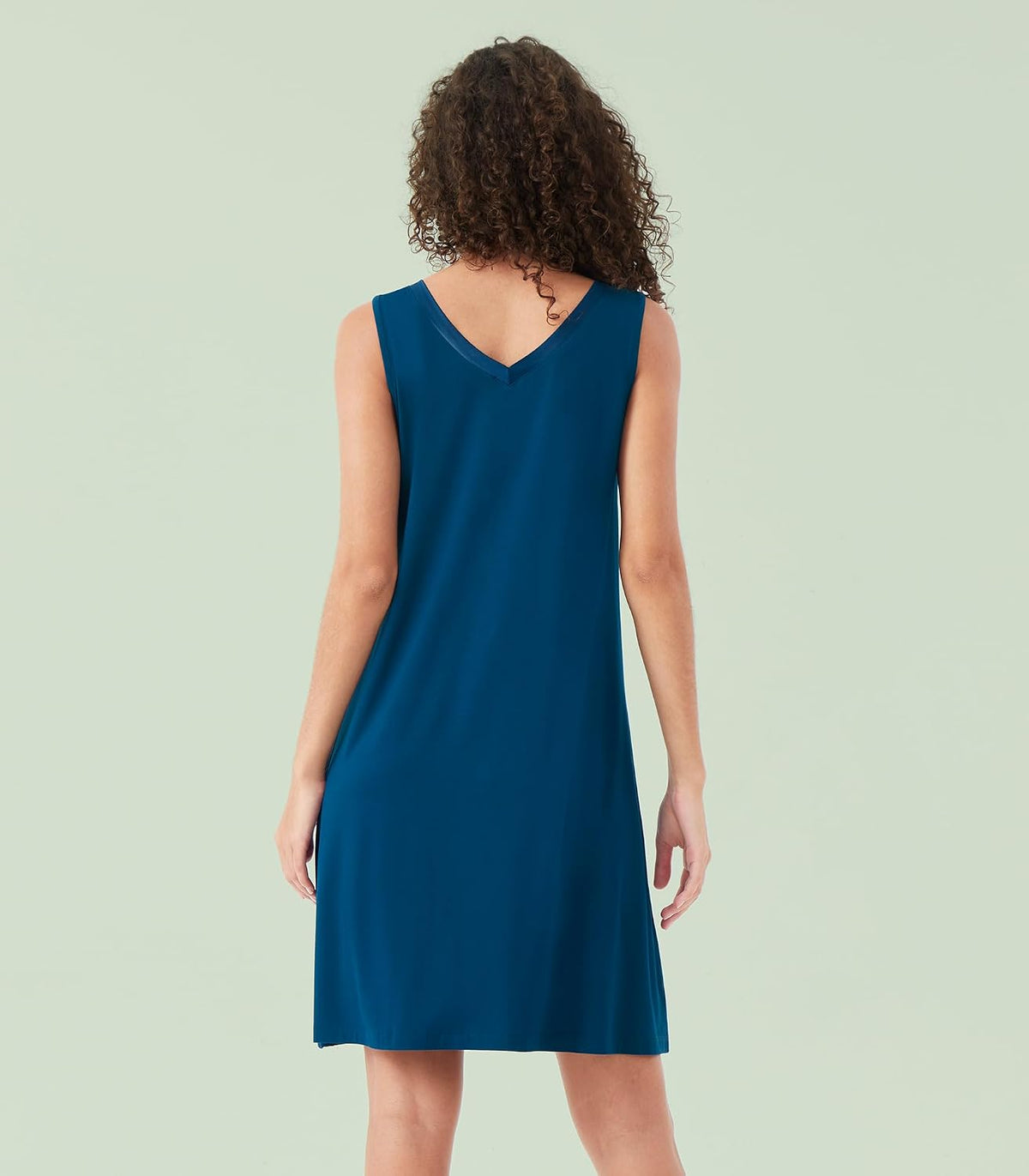 WiWi Nightgown for Women Cooling Sleeveless Sleepwear V Neck Sleep Shirt Plus Size Tank Pajamas Dress S-4X