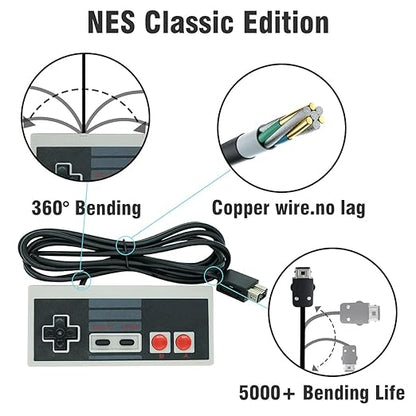 NALENSY Nes Classic Controller for Nintendo Nes Mini Classic Edition(2016 and 2018 Version), Not Support Old Nes Controller,3-4FT Cable - NES Controller