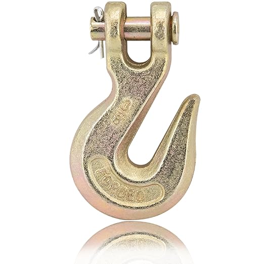 3/8" Chain Hook Clevis Grab Hook, Grade 70 Forged Steel Alloy Clevis Hooks, Heavy Duty Chain Hook for Trailer Truck Transport - 7500 LBS Capacity (1 Pack)
