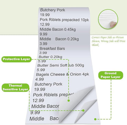 MFLABEL 2 14" x 50' Thermal Paper Cash Register POS Receipt Paper Credit Card Paper 10 Rolls