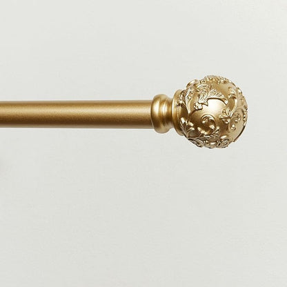 Exclusive Home Vine 1" Curtain Rod and Finial Set, Gold, Adjustable 36"-72"