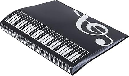 WOGOD Music Sheet File Paper Documents Storage Folder Holder Plastic.A4 Size,40 Pockets (Black)