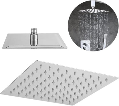Zerone Rain Showerhead, 8 inch Stainless Steel Rainfall Shower Bathroom Top Sprayer Showerheads Sprinkler