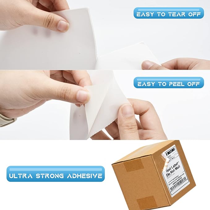 MFLABEL 4x6 Direct Labels, Perforated, Commercial Grade, for Thermal Printer, 250 Labels1 Roll, 2 Rolls