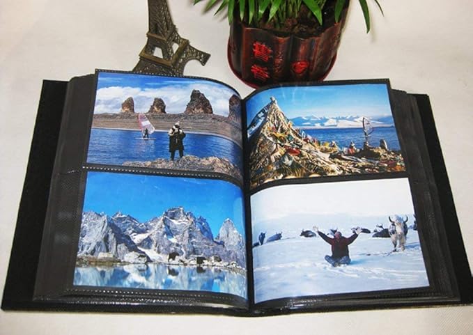 Imitation Leather Photo Album Slots album 200 Horizontal Insert Pockets Hold 4 x 6 Photos PU Cover Book Bound Alaska Map Travel Souvenir Family Vacation Birthday Wedding Memory Collection