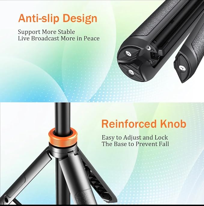 62" Phone Tripod  Selfie Stick, Tripod for Phone with Remote, All-in-1 Cell Phone Stand, Portable, Lightweight Extendable for Selfies Video Recording Vlog, Compatible with iPhone Android