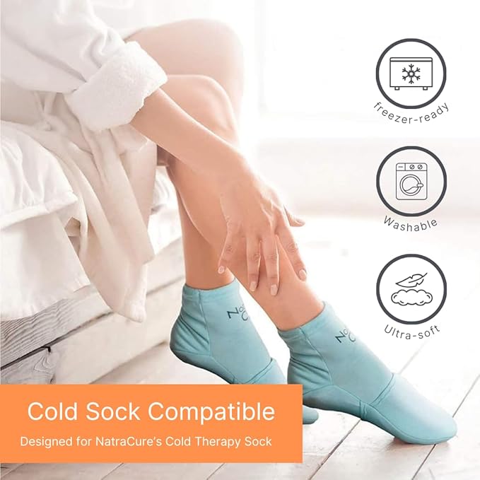NatraCure Replacement Gel Packs for Cold Therapy Socks - (4-Piece Set) Extra Gel Ice Packs Reusable, Compresses for Injuries, Flexible Ice Packs Reusable, Small Ice Packs, Thin Ice Packs - GP23-24