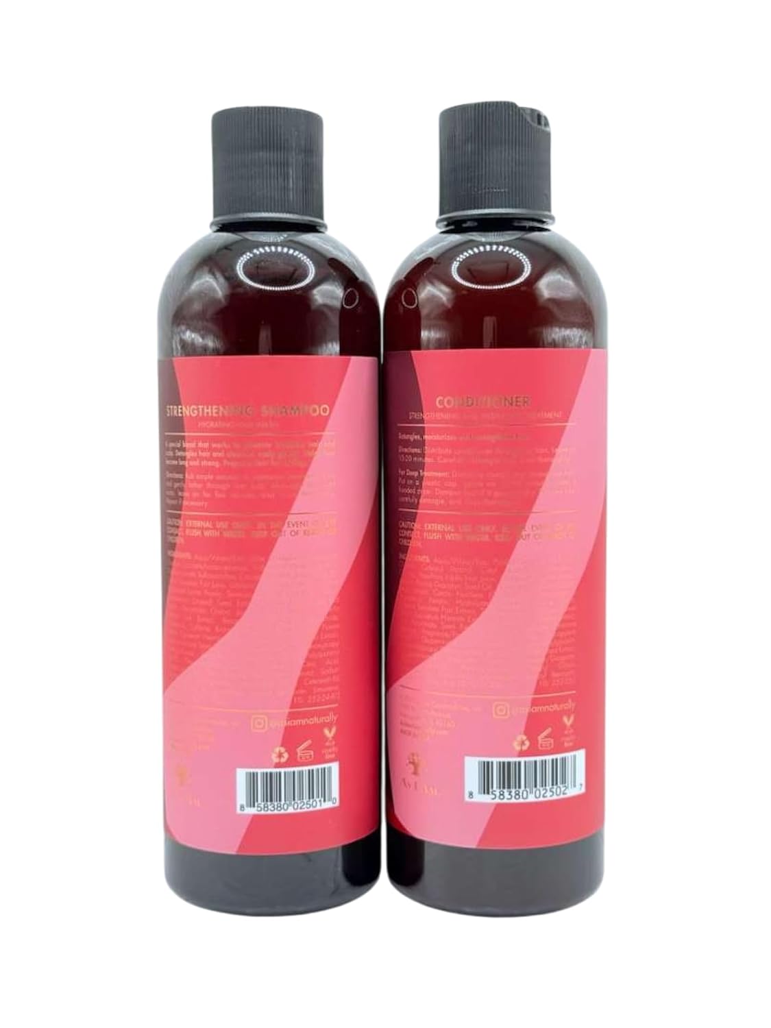 Long & Luxe Strengthening Shampoo & Conditioner Duo (12 oz Each) – For Length Retention & Breakage Prevention – With Pomegranate & Passion Fruit – Sulfate-Free