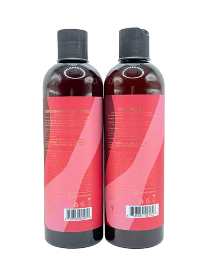 Long & Luxe Strengthening Shampoo & Conditioner Duo (12 oz Each) – For Length Retention & Breakage Prevention – With Pomegranate & Passion Fruit – Sulfate-Free