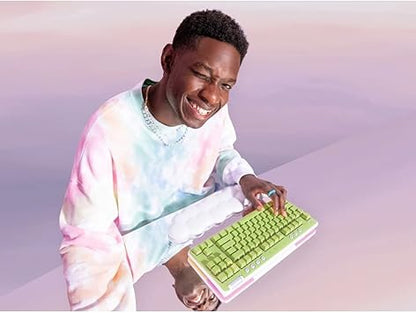 Logitech G715 Wireless Mechanical Gaming Keyboard with LIGHTSYNC RGB, LIGHTSPEED, Clicky Switches (GX Blue), and Keyboard Palm Rest, PCMac Compatible - White Mist