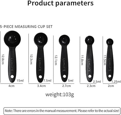 TULTU Personalized Customized 5-Piece Measuring Cup Spoon Set Professional Plastic Measuring Cup Multi-Purpose Coffee Spoon Children's Milk Powder Spoon Suitable for Every Family