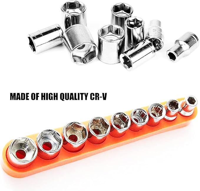 14 Socket Set Metric Socket Set, Standard Hex Drive Socket Set 9 PCS Impact Driver Socket Set