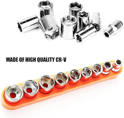 14 Socket Set Metric Socket Set, Standard Hex Drive Socket Set 9 PCS Impact Driver Socket Set