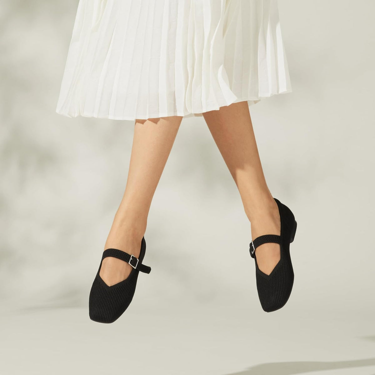 VIVAIA Women's Margot Mary Jane Square-Toe Ballet Flats